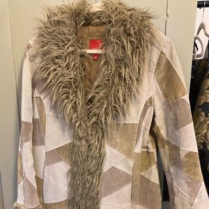 Vintage Esprit Patchwork Leather coat, size L